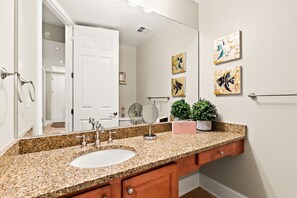 Combined shower/tub, jetted tub, hair dryer, towels - Sanctuary at Redfish Luxurious Beach Resort  Experience (Santa Rosa Beach)