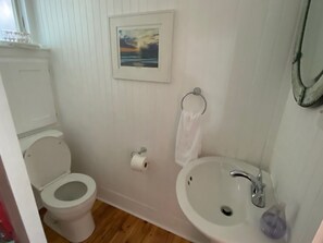 Regadera, secadora de cabello, toallas, jabón 