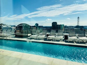 Outdoor pool, a heated pool - LIXURY HIGH RISE APARTMENT IN THE HEART OF TYSONS CORNER (The Boro) balcony view (Tysons)