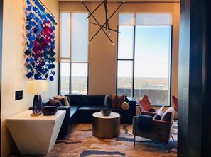 Living area - LIXURY HIGH RISE APARTMENT IN THE HEART OF TYSONS CORNER (The Boro) balcony view (Tysons)