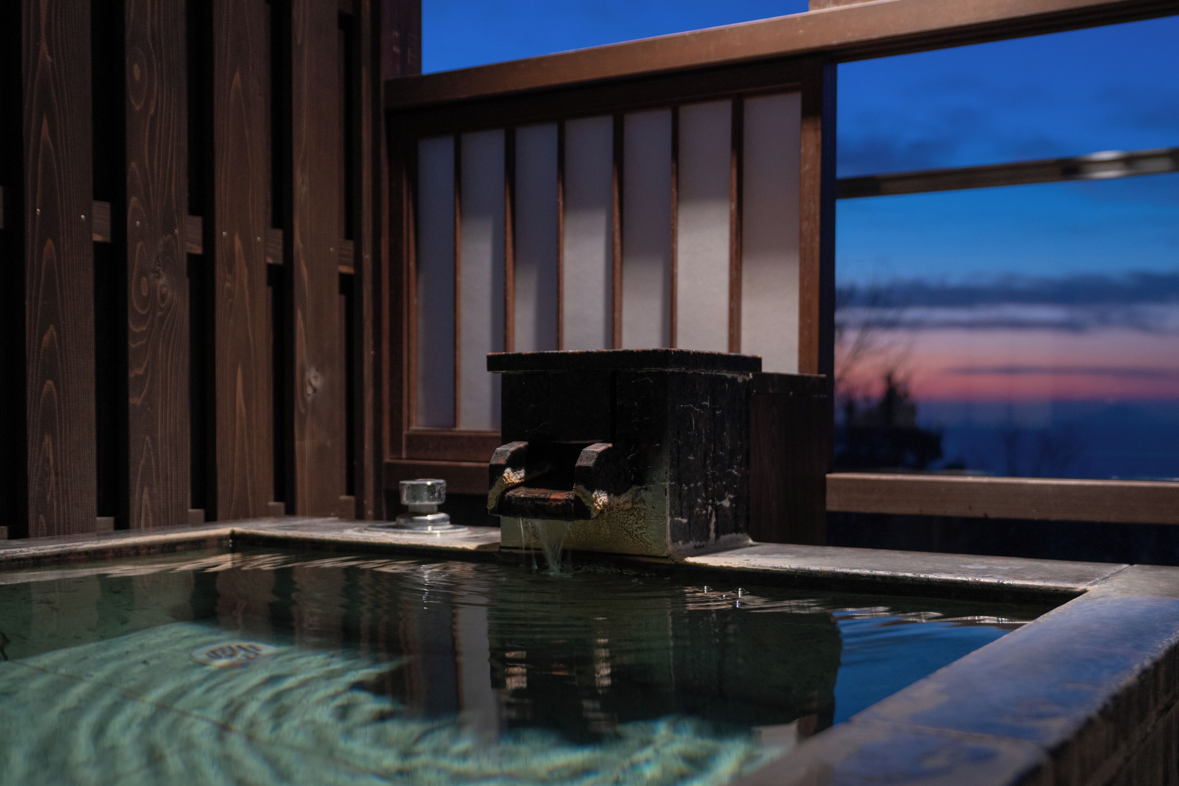 Japanese Western Style Twin Room, Ocean view with Open-air bath (Second floor) | Bathroom | Separate tub and shower, deep soaking tub, free toiletries, hair dryer