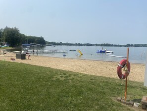 Beach nearby, sun loungers