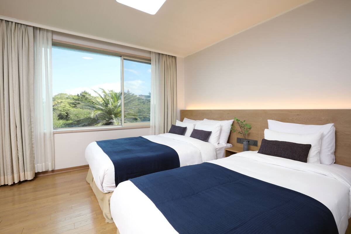 1 dormitorio, cortinas opacas, wifi gratis y ropa de cama