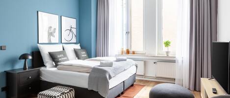 Apartamento, 1 cama Queen (Bremen Hutfilterstraße | Suite M) | 1 quarto, escrivaninha, espaço de trabalho para notebook