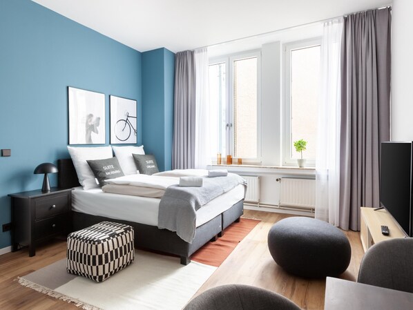 Leilighet, 1 queensize-seng (Bremen Hutfilterstraße | Suite M) | 1 soverom, skrivebord, skrivebord for bærbar PC og wi-fi (inkludert)