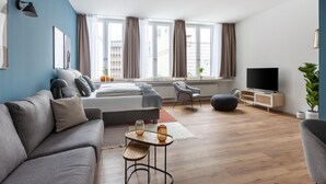 Leilighet, 1 queensize-seng med sovesofa (Bremen Hutfilterstraße | Suite XL wit) | Oppholdsområde