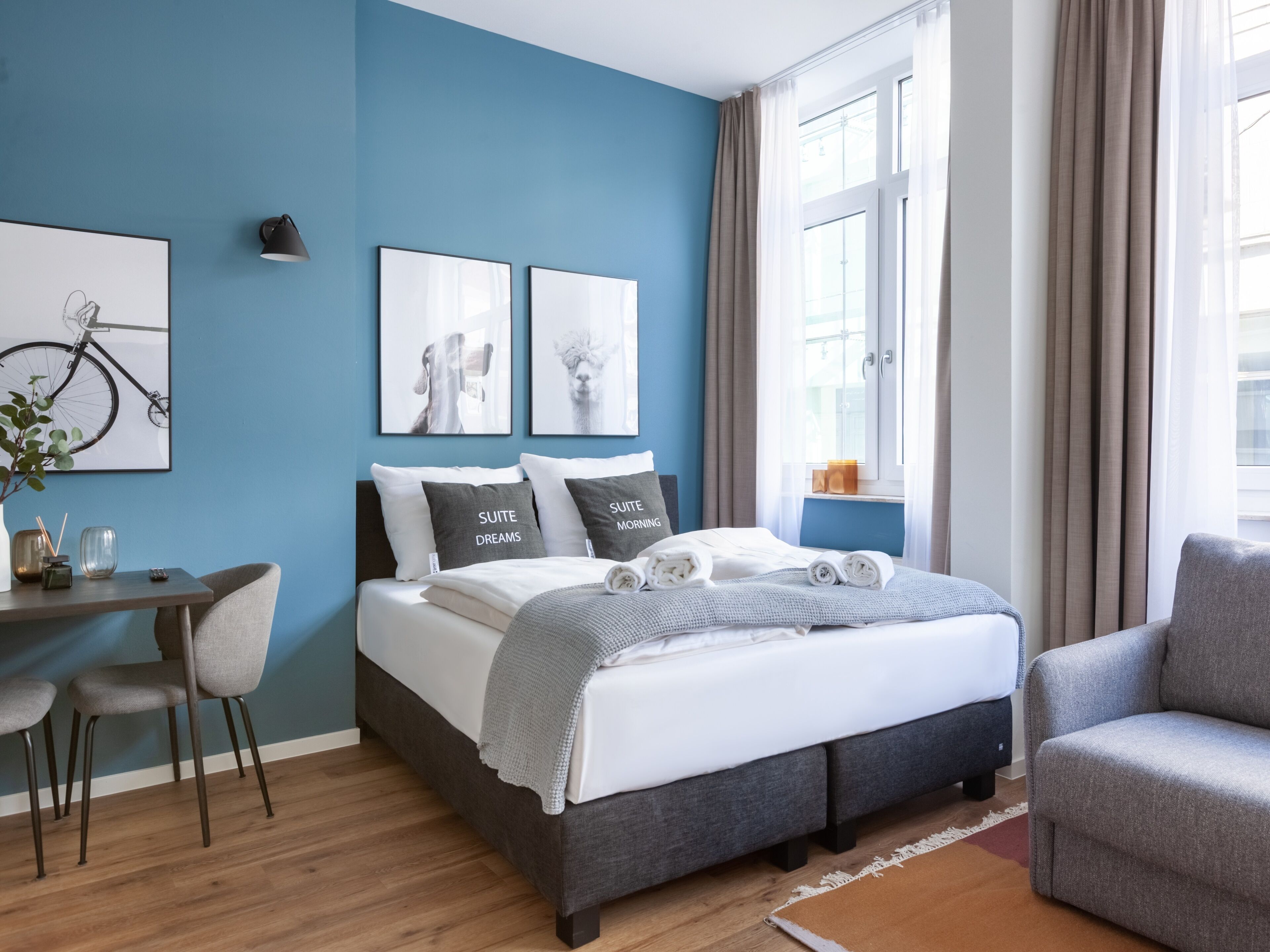 Lägenhet - 1 queensize-säng med bäddsoffa (Bremen Hutfilterstraße | Suite M with) | 1 sovrum, skrivbord, arbetsyta för laptop och gratis wi-fi