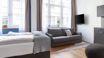 Appartamento, 1 letto queen con divano letto (Bremen Hutfilterstraße | Suite M with) | 1 camera, una scrivania, postazione laptop, Wi-Fi gratuito