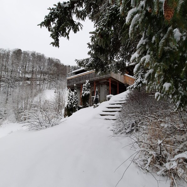 Exterior - Our holiday home is built in logcabin style. (Sevelen)