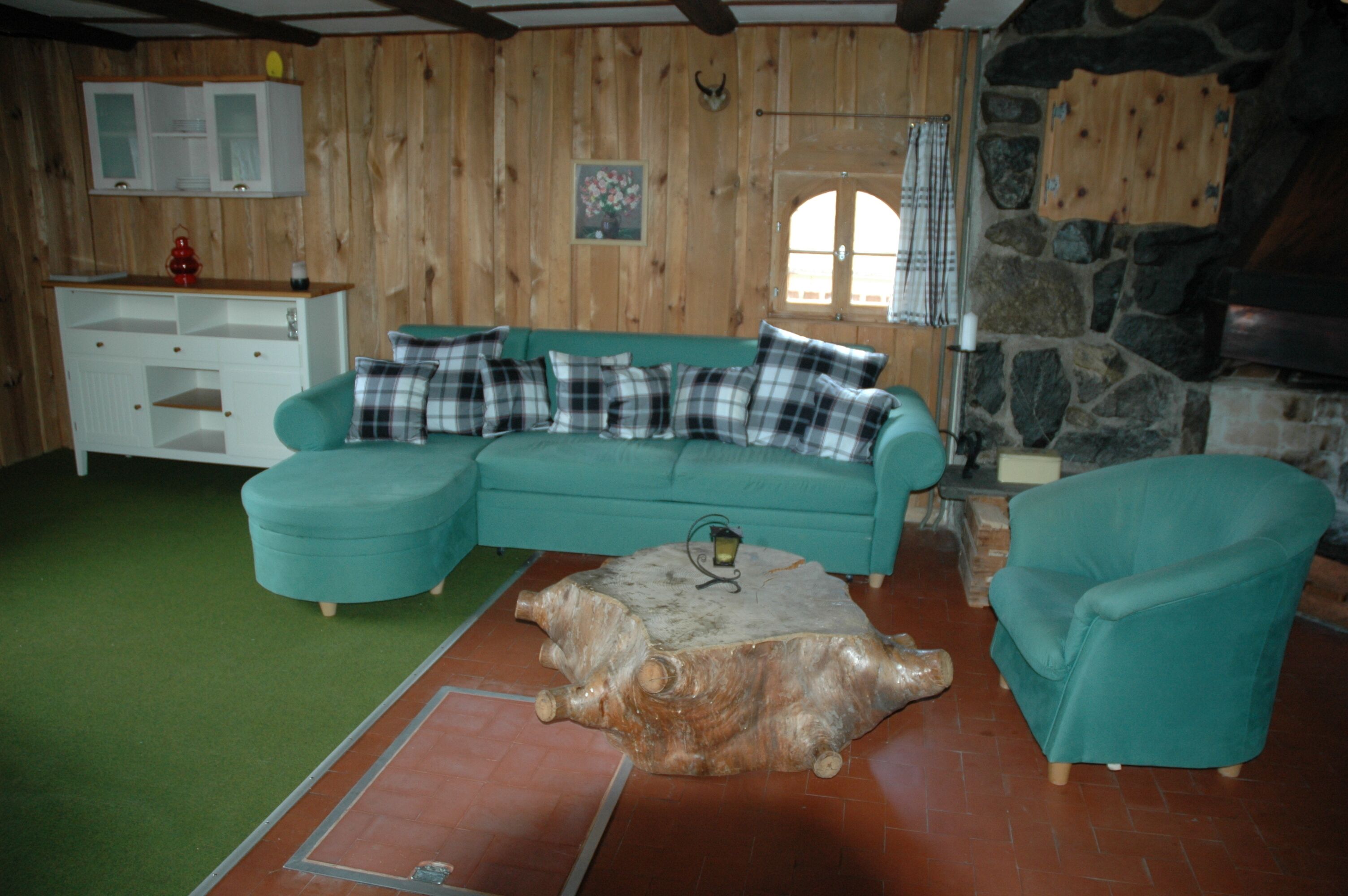 Our holiday home is built in logcabin style. 