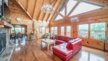 Smart TV, fireplace, video games, DVD player