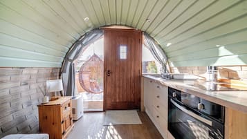 Fridge, oven, stovetop, electric kettle