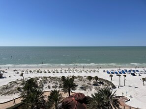 Sun-loungers, beach towels