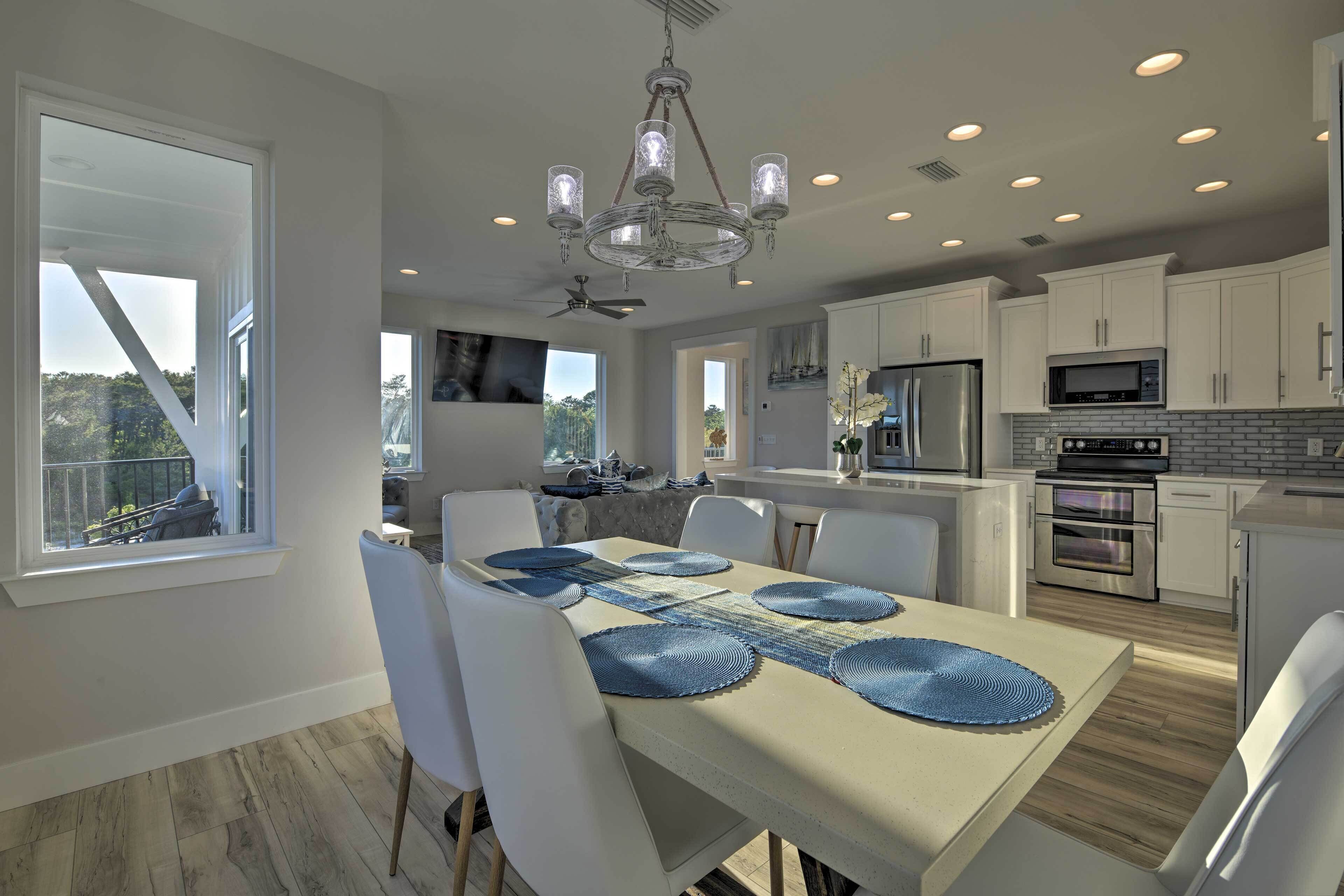 Coastal Getaway w/ Rooftop Terrace & Sunset View!