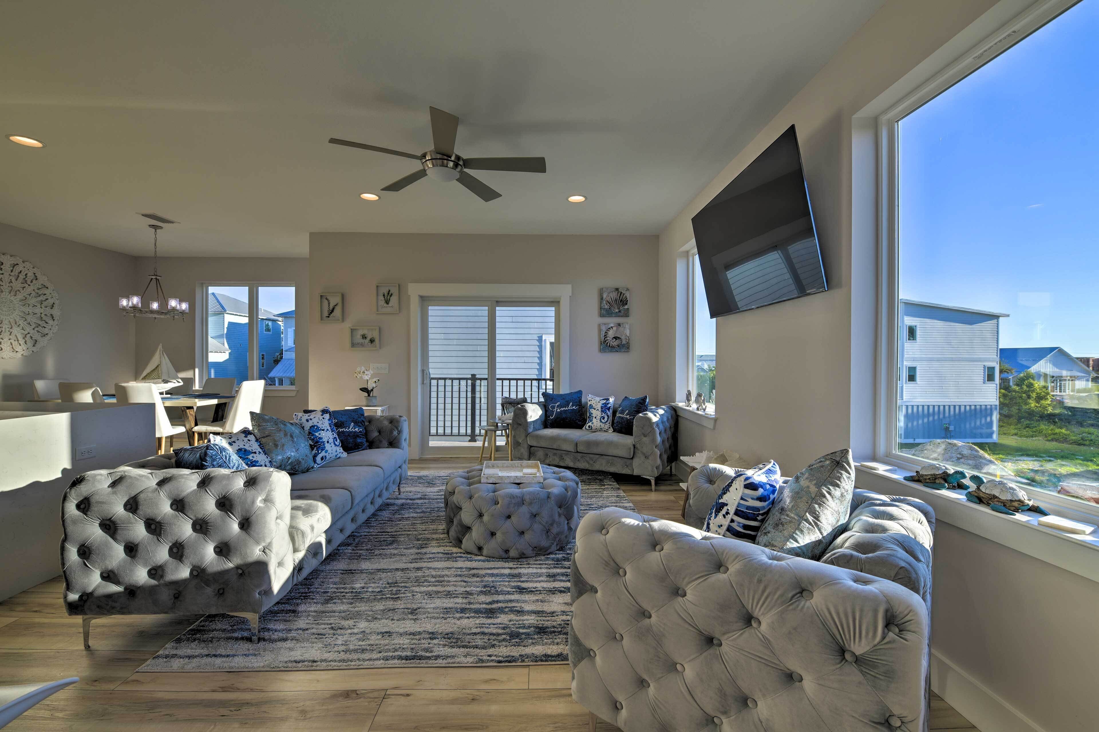 Coastal Getaway w/ Rooftop Terrace & Sunset View!