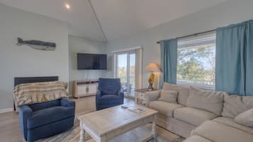 Smart TV, DVD player, books, video library