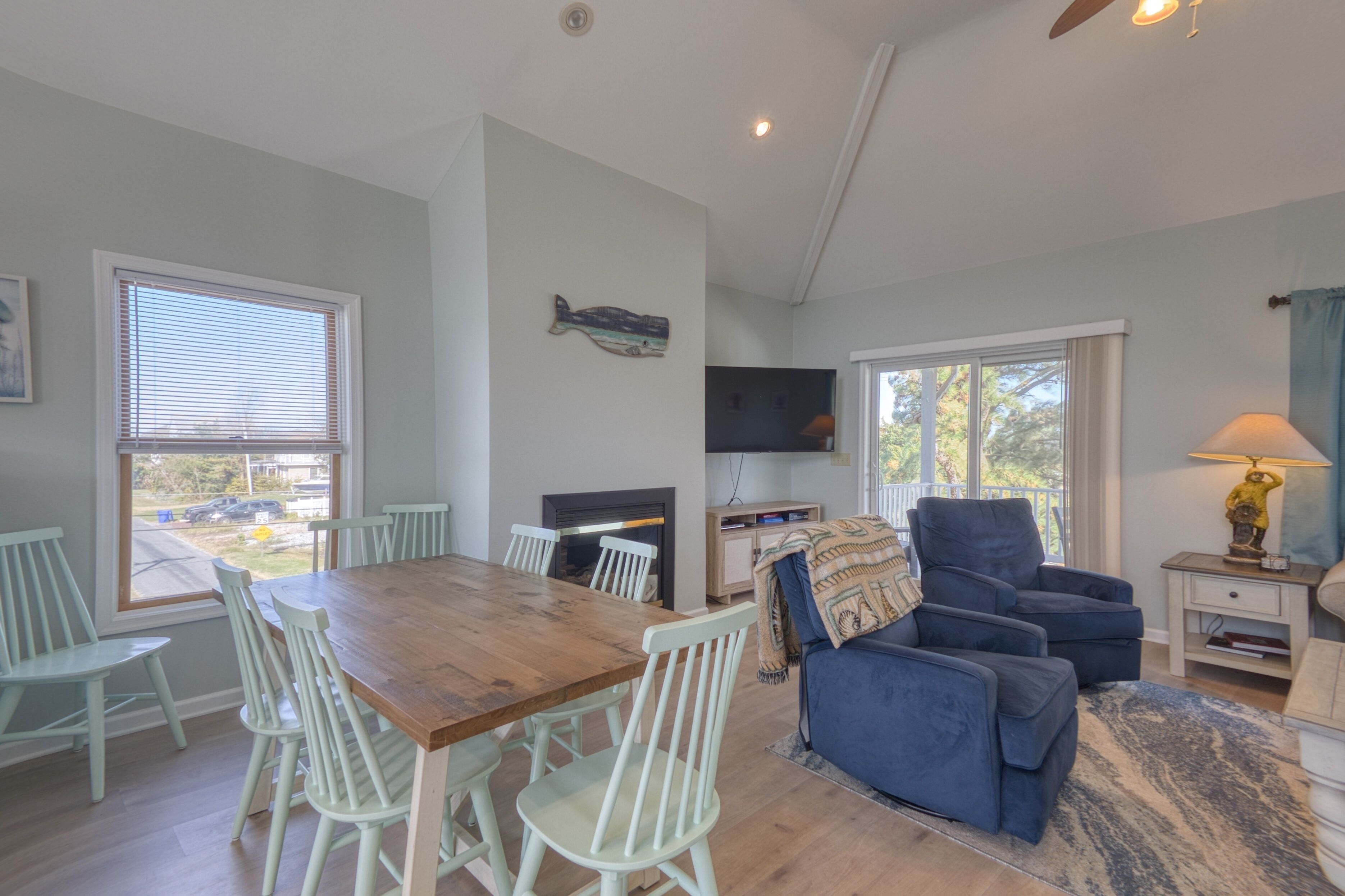 Smart TV, DVD player, books, video library