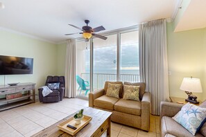 TV, DVD player, video library