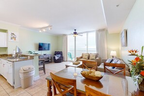 TV, DVD player, video library