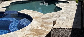 Great family friendly home very private back yard, heated pool & covered patio.