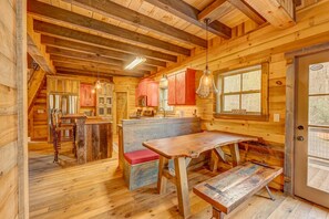 Fridge, microwave, oven, stovetop - Escape to Water Dance - Riverfront Fire Pit | Hot Tub | Foosball (Blue Ridge)