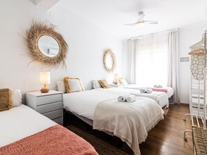 6 habitaciones, tabla de planchar con plancha, internet y ropa de cama 