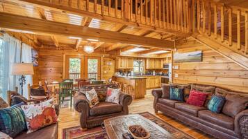 Smart TV, chimenea, videojuegos y reproductor de DVD