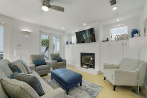 Flat-screen TV, fireplace, DVD player, stereo - Wandering Palms - Miramar Beach Vacation Rental with Gulf Views, Private Pool & Large Outdoor Space (Miramar Beach)