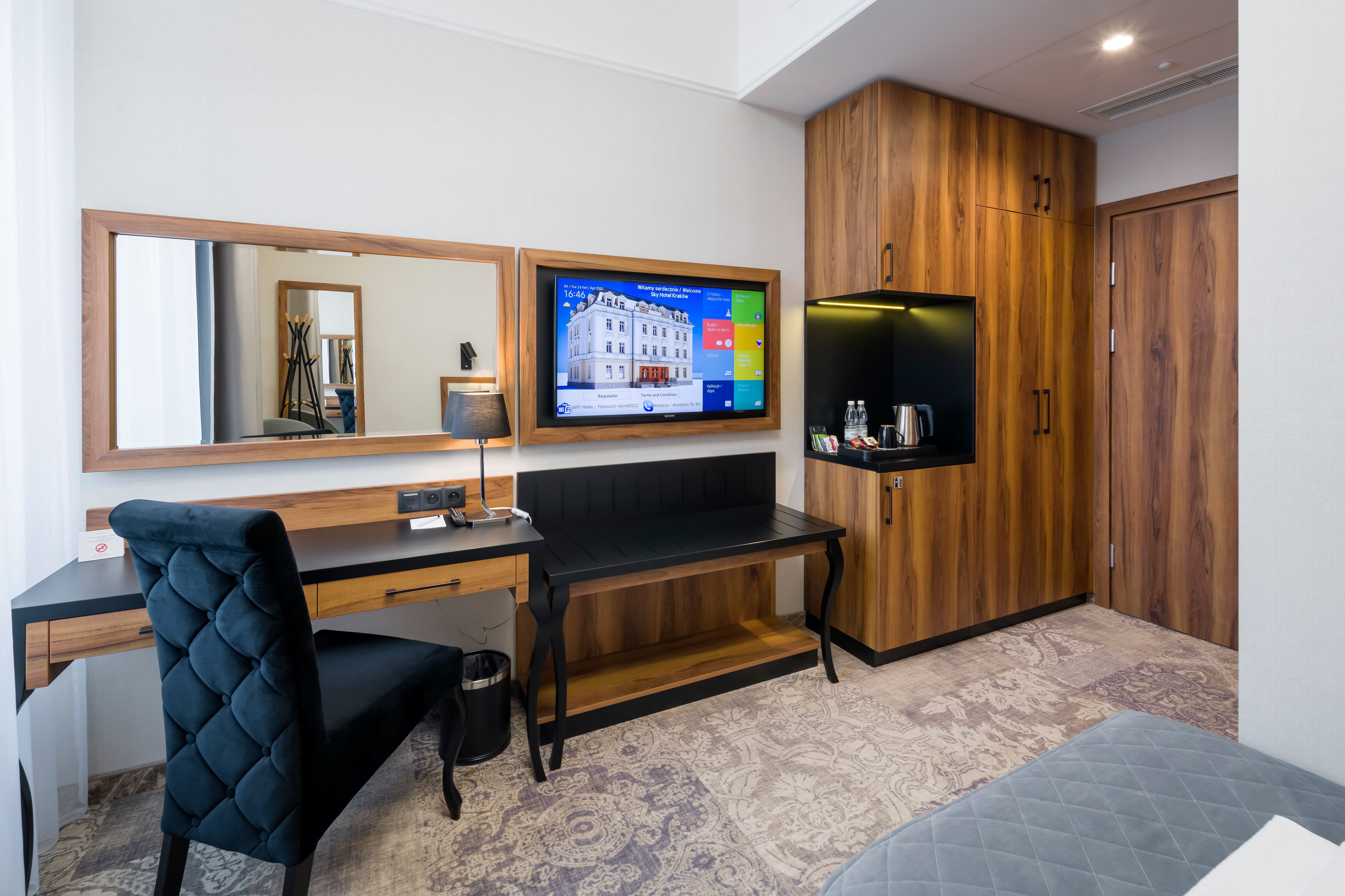 comfort single room | living area | 43-inch flat-screen tv with digital channels, tv