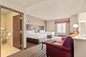 Suite, 2 Queen Beds, Non Smoking | 1 bedroom, desk, laptop workspace, iron/ironing board