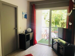 TV connectée, lecteur de DVD, livres, vidéothèque