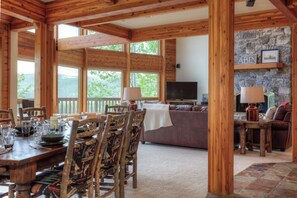 TV, fireplace, DVD player