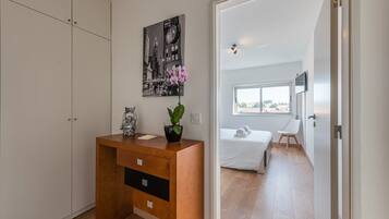 Desk, iron/ironing board, internet, bed sheets