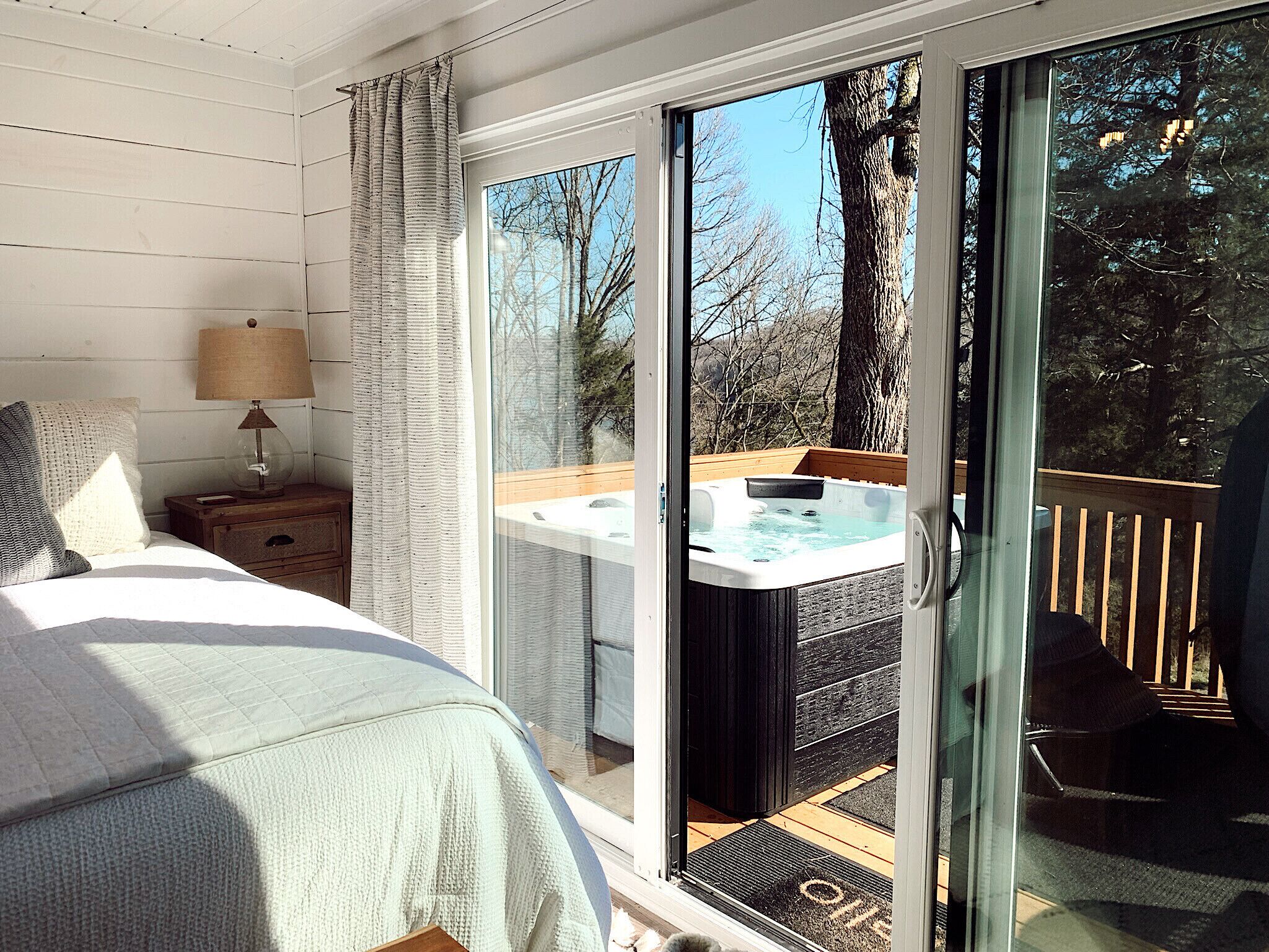 Hot tub off the master bedroom.