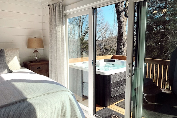 Hot tub off the master bedroom.