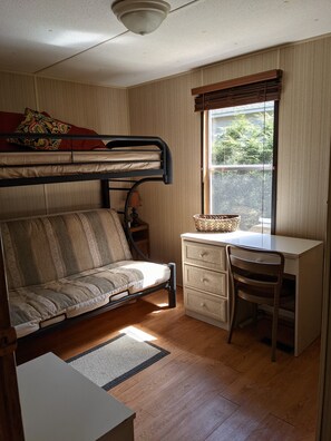 Smart TV, fireplace, DVD player, ping pong