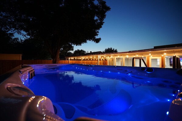 Pool - Luxury retreat with a swim spa and game room! (Richland Hills)