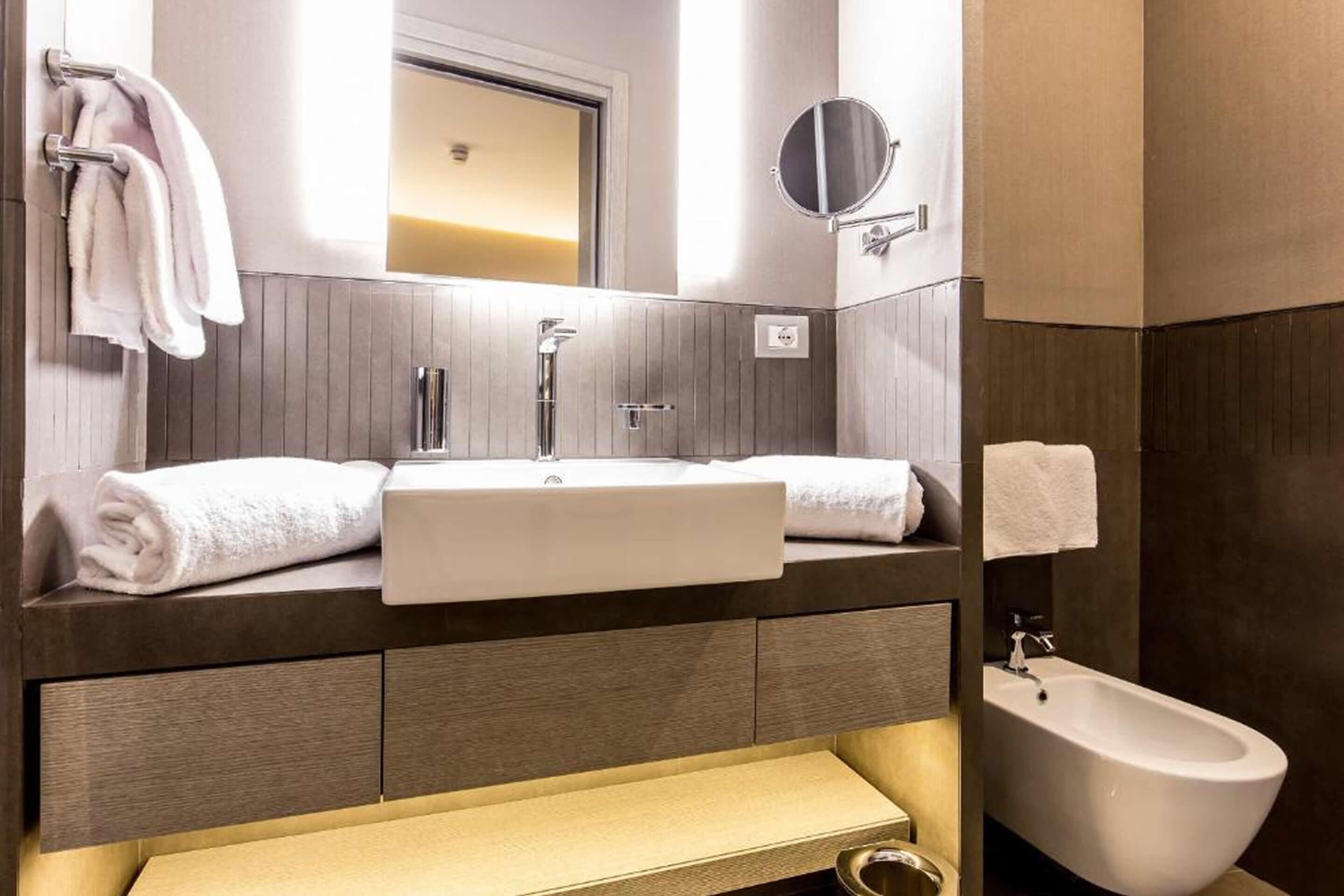 shower, rainfall showerhead, hair dryer, bathrobes