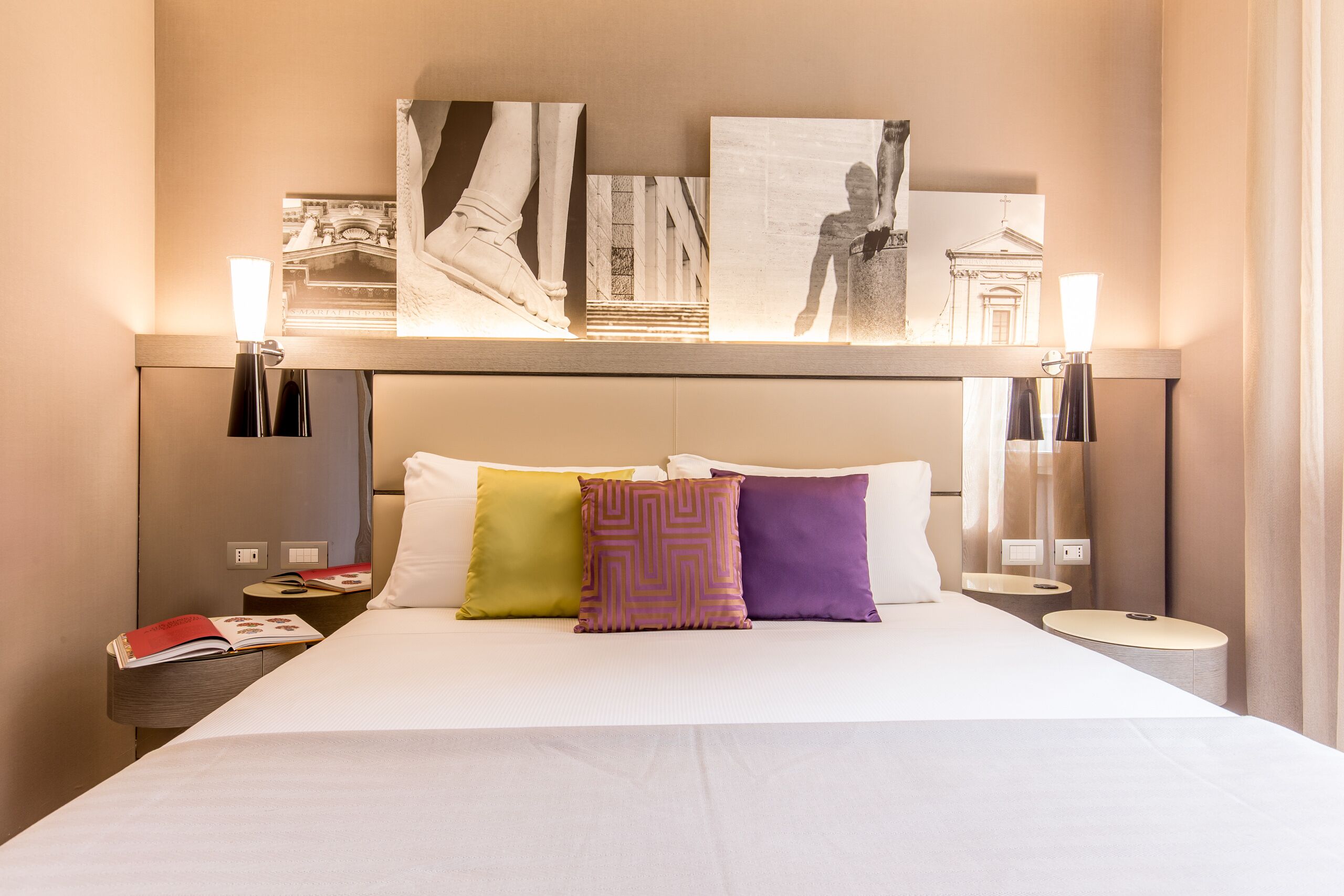 Premium bedding, down comforters, memory foam beds, minibar