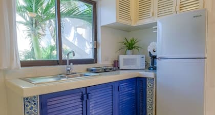 Affordable, bright studio with beach access, AC and WiFi!