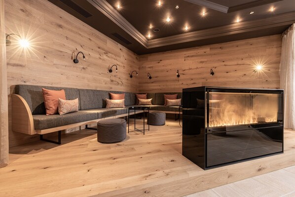 Sauna, steam room, body treatments, deep-tissue massages