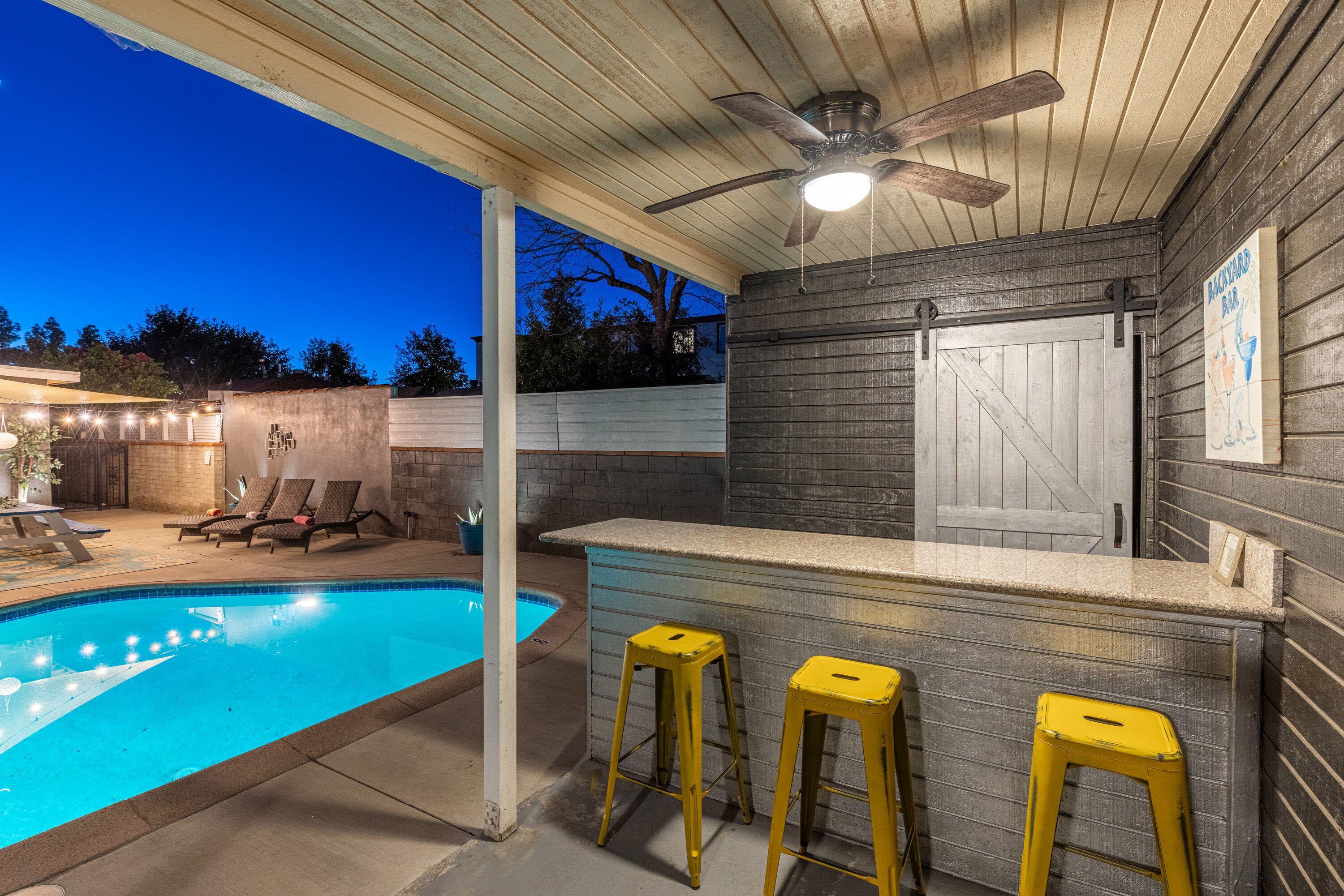 Enjoy drinks at the outdoor cabana