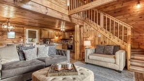 TV, fireplace - Relaxing 4BD Family Getaway! Hot Tub + Pool Access (Gatlinburg)