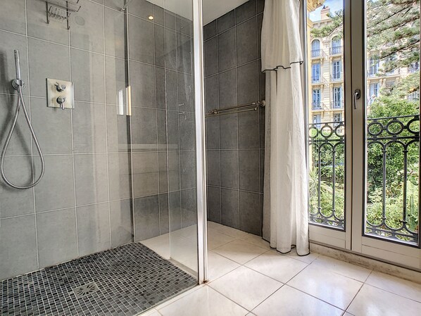 Shower, hair dryer