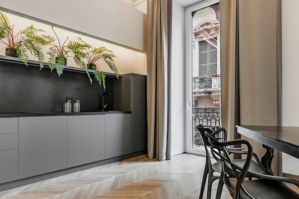 Apartament, 1 dormitori | Cuina privada | Frigorífic, microones, placa de cuina i cafetera i tetera