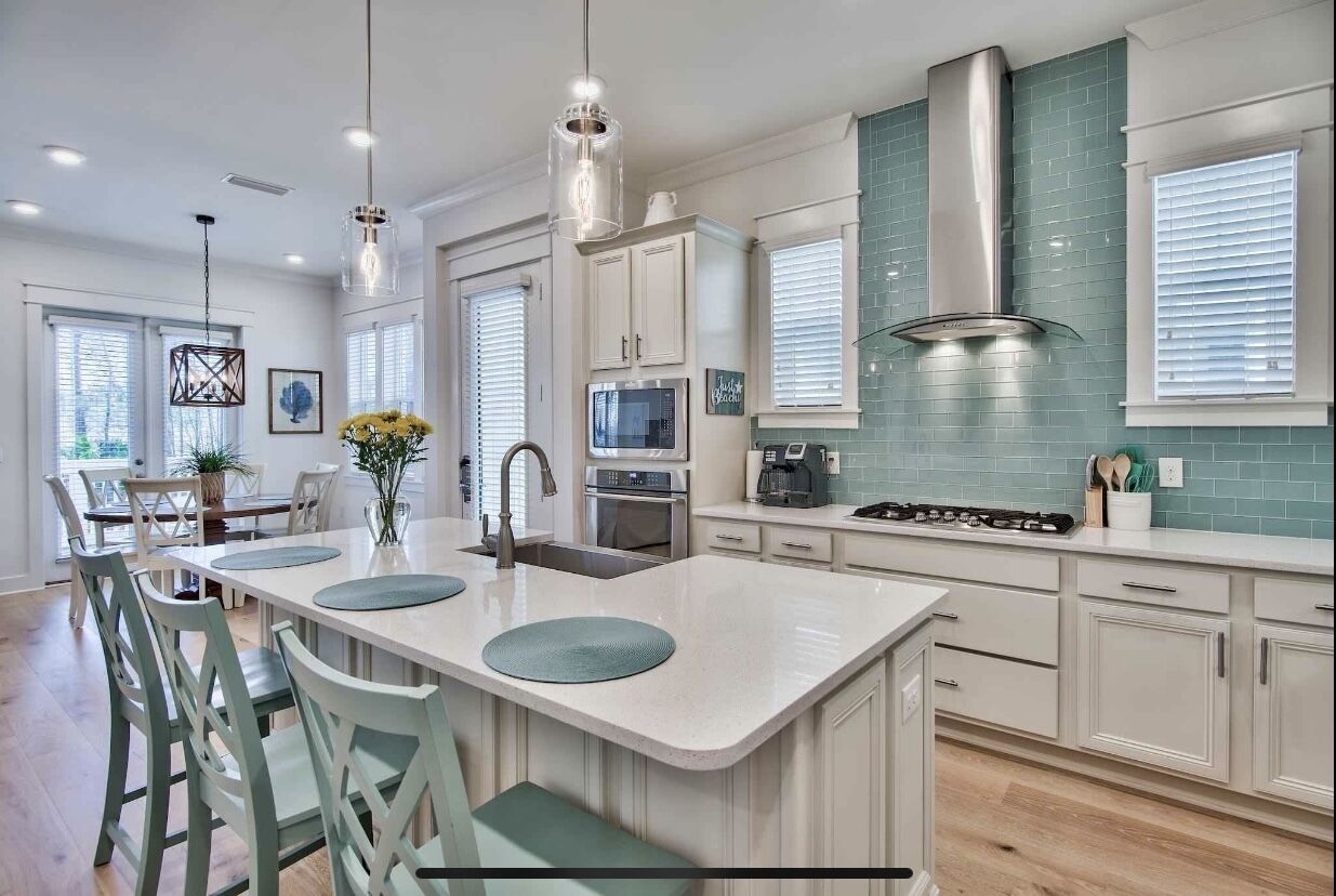 "Just Beachy" at Prominence North 30A.  W/6-seat golf cart & bikes.  Sleeps 9.