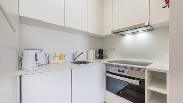 Fridge, oven, dishwasher, coffee/tea maker