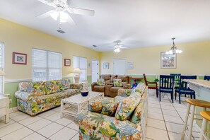 TV, DVD player, books