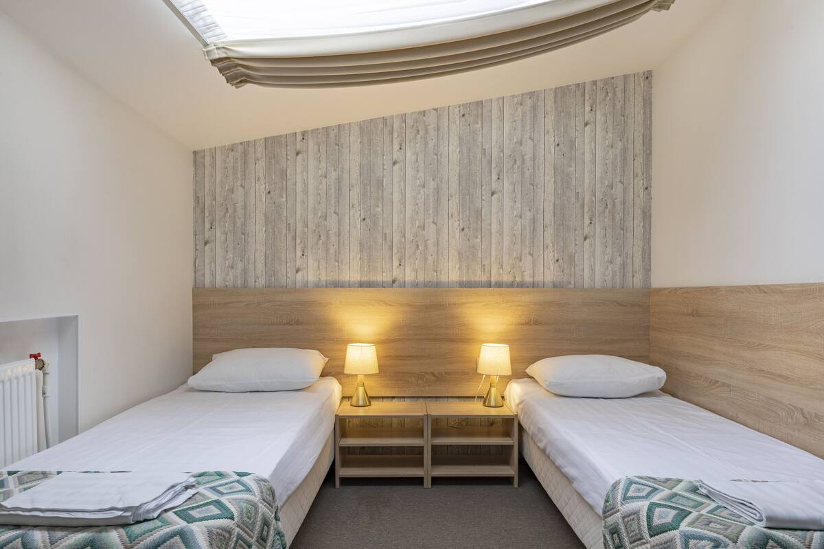 Minibar, laptop workspace, blackout curtains, soundproofing