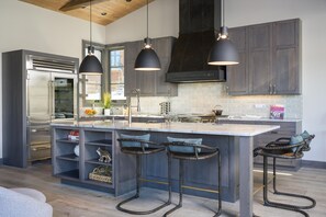 Fridge, microwave, oven, stovetop - Trestle House | Ski Out Your Back Door | WP's Most Stunning Home INSTAGRAM FAMOUS! (Winter Park)